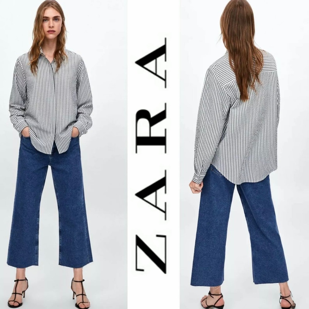 ❌SOLD❌ Zara striped textured weave shirt